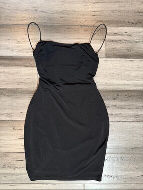 Classic Black Spaghetti-Strap Bodycon Dress